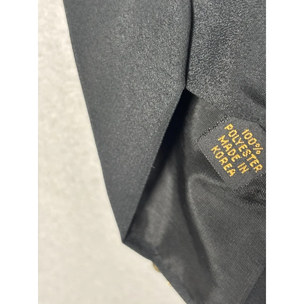 Vintage Express Tie Mens One Size Black Metal Medallion Polyester Necktie 80s